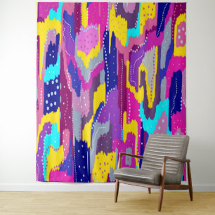 Colourful Abstract Print with Fun Dots  Tapestry