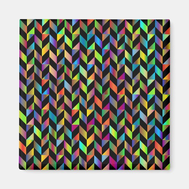 Colourful Abstract Prismatic Pattern Magnet (Front)