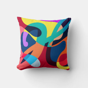 Colourful Abstract Psychedelic Liquid Background Throw Pillow