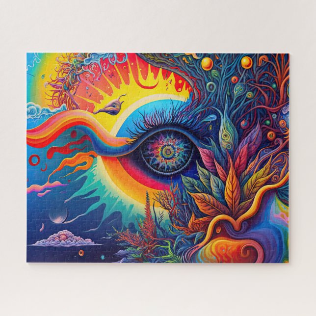 Colourful Abstract Psychedelic Seeing Eye Spirit Jigsaw Puzzle (Horizontal)