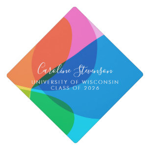 Colourful Abstract Rainbow Fun Custom Graduation Graduation Cap Topper