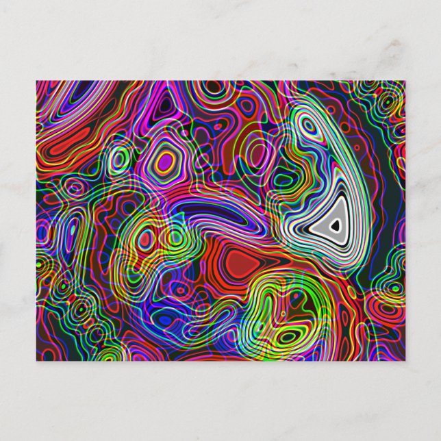 Colourful Abstract Rainbow Neon  Postcard (Front)