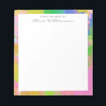 Colourful Abstract Rainbow Painting Personalized Notepad<br><div class="desc">Fun and cheerful abstract painting in a vibrant and playful rainbow of colour,  personalized with your name.</div>