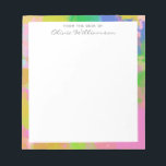 Colourful Abstract Rainbow Painting Personalized Notepad<br><div class="desc">Fun and cheerful abstract painting in a vibrant and playful rainbow of colour, personalized with your name.</div>