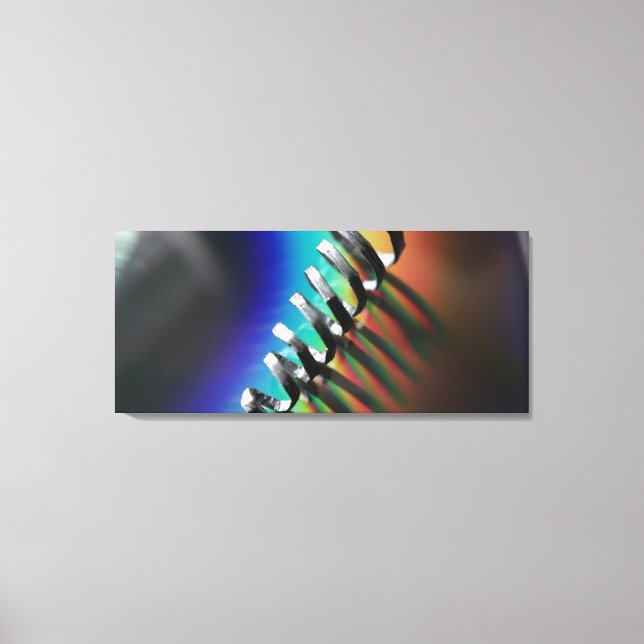 colourful abstract rainbow spiral macro photograph canvas print (Front)