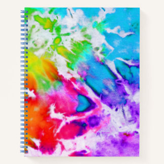Colourful Abstract Rainbow Watercolor Paint Tie Dy Notebook