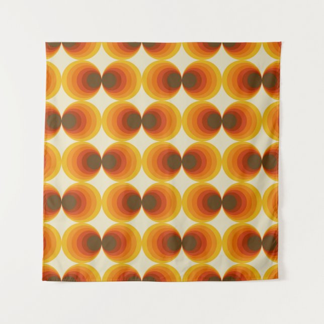 Colourful Abstract Retro Geometric Pattern Tapestry (Front)