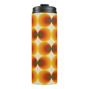 Colourful Abstract Retro Geometric Pattern Thermal Tumbler