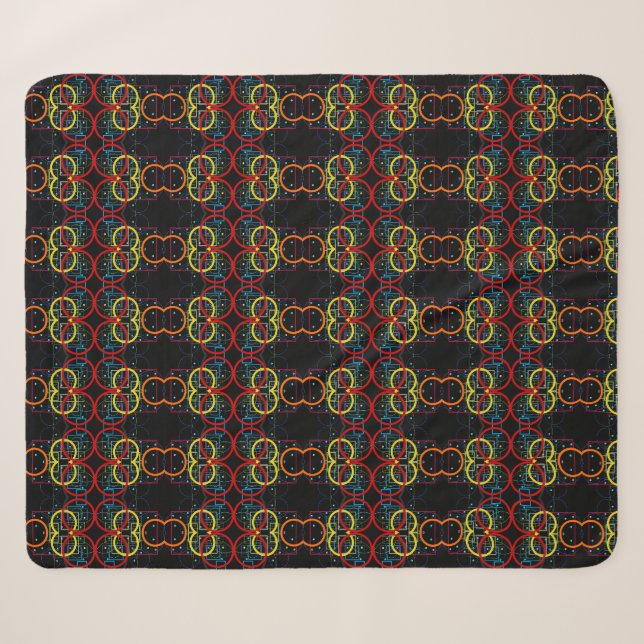 Colourful Abstract Rings Blanket (Front (Horizontal))