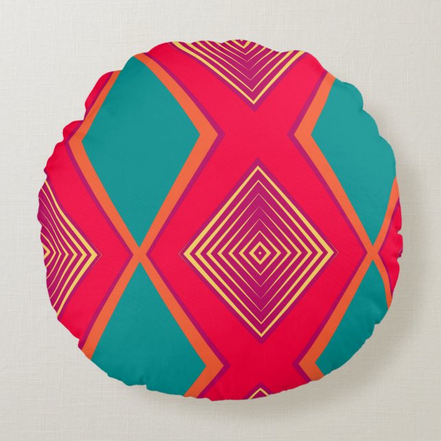 Colourful Abstract     Round Pillow (Front)