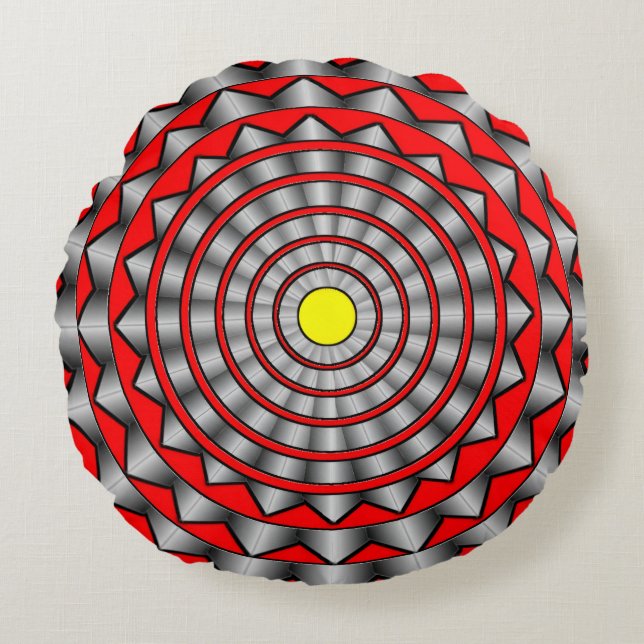 Colourful Abstract Round Throw Pillow (Front)