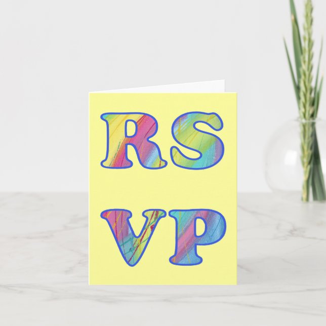 Colourful Abstract RSVP Note Cards (Front)