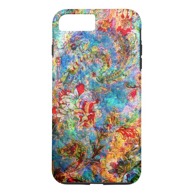 Colourful Abstract Rustic Floral Design Case-Mate iPhone Case (Back)