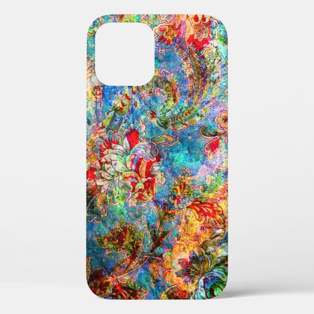Colourful Abstract Rustic Floral Design Case-Mate iPhone Case (Back)