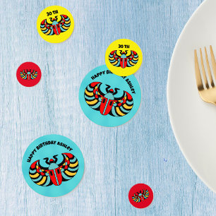 Colourful Abstract Scarab Beetles Happy Birthday Confetti