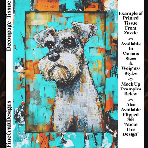 Colourful Abstract Schnauzer Dog FK4L Decoupage Tissue Paper