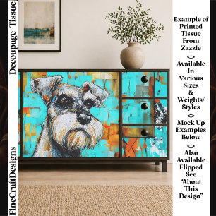 Colourful Abstract Schnauzer Dog FK4R Decoupage Tissue Paper