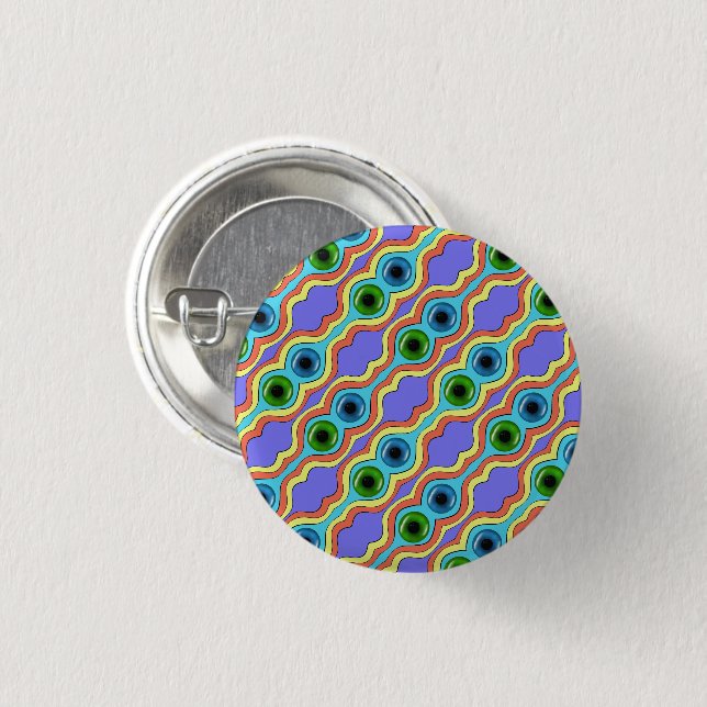 Colourful Abstract Seamless Hand Drawn Pattern  1 Inch Round Button (Front & Back)