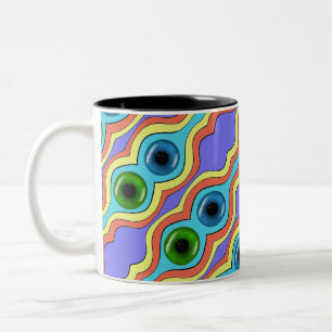 Colourful Abstract Seamless Hand Drawn Pattern  Two-Tone Coffee Mug