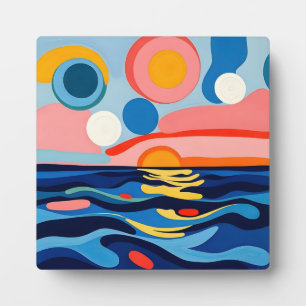 Colourful Abstract Seascape Art Plaque