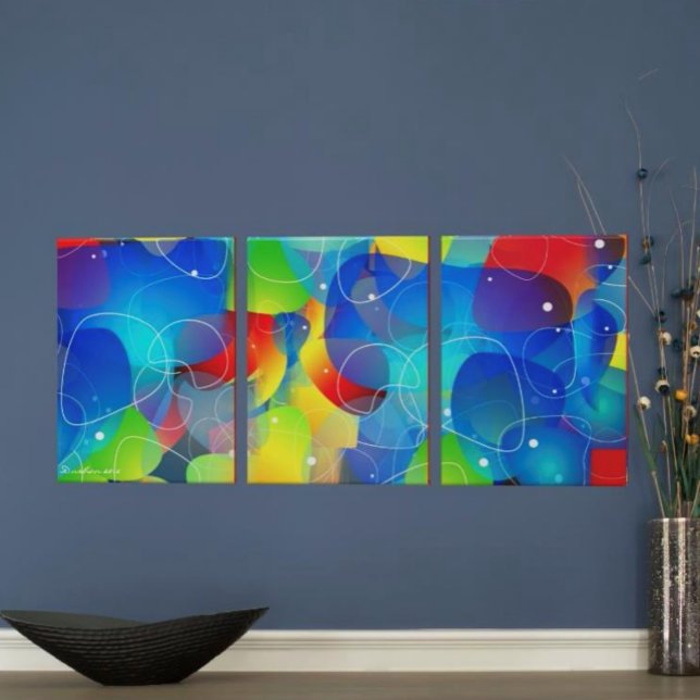 Colourful abstract shape modern art canvas print (Creator Uploaded)