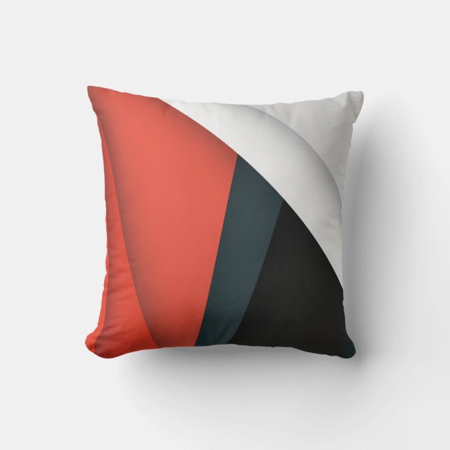 Colourful Abstract Shapes and Lines Throw Pillow (Front)