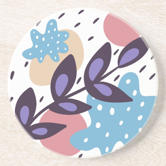 Colourful abstract shapes coaster (Front)