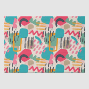 Colourful abstract shapes grunge pattern tissue paper