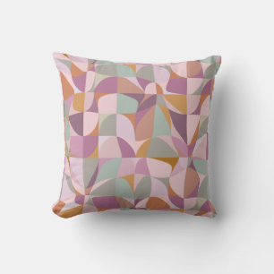 Colourful Abstract Shapes in Earth Tones Throw Pillow