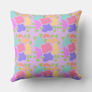 Colourful Abstract Shapes Kids Room Joyful Pattern Throw Pillow