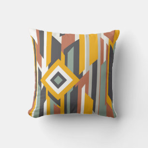 Colourful Abstract Shapes, Lines & Boxes Throw Pillow