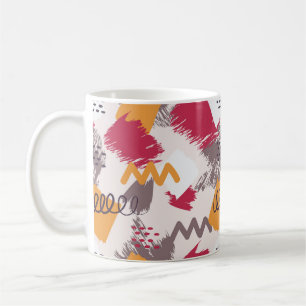 Colourful Abstract Shapes, Lines & Dots Coffee Mug
