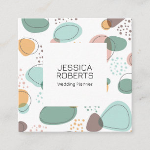 Colourful abstract shapes pattern modern design square business card