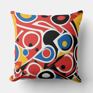 Colourful Abstract Shapes Throw Pillow