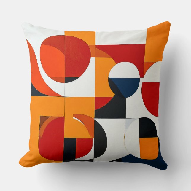 Colourful Abstract shapes Throw Pillow (Front)