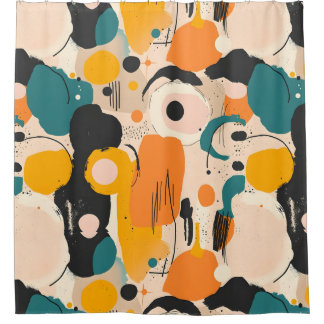 Colourful Abstract Shower Curtain
