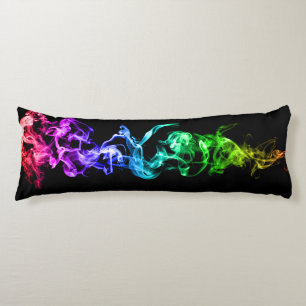 Colourful Abstract Smoke - A Rainbow in the Dark B Body Pillow