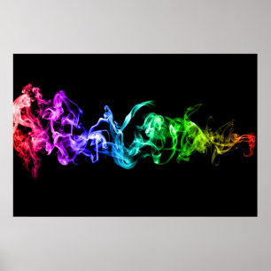Colourful Abstract Smoke - A Rainbow in the Dark Poster