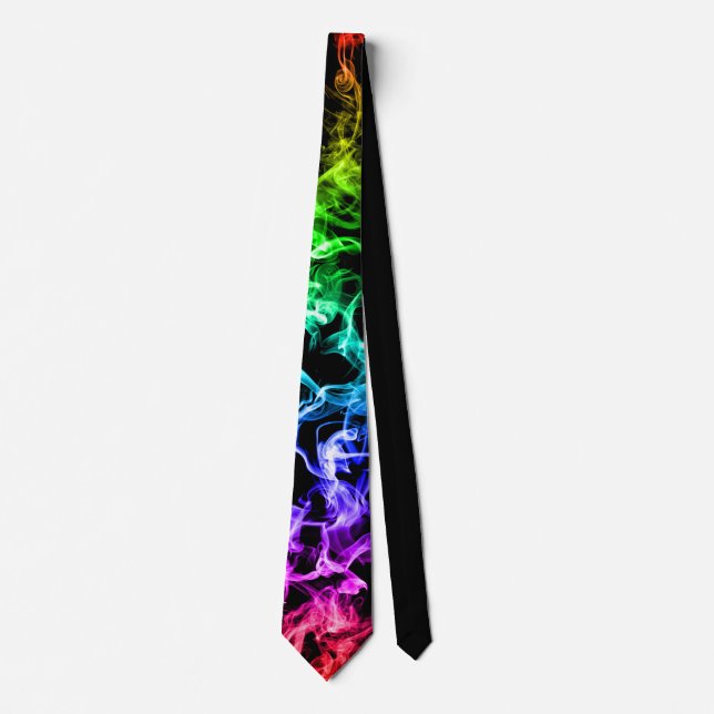 Colourful Abstract Smoke - A Rainbow in the Dark Tie (Front)