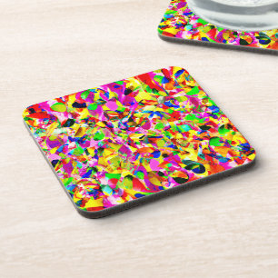 Colourful Abstract Spectrum Pattern Coaster