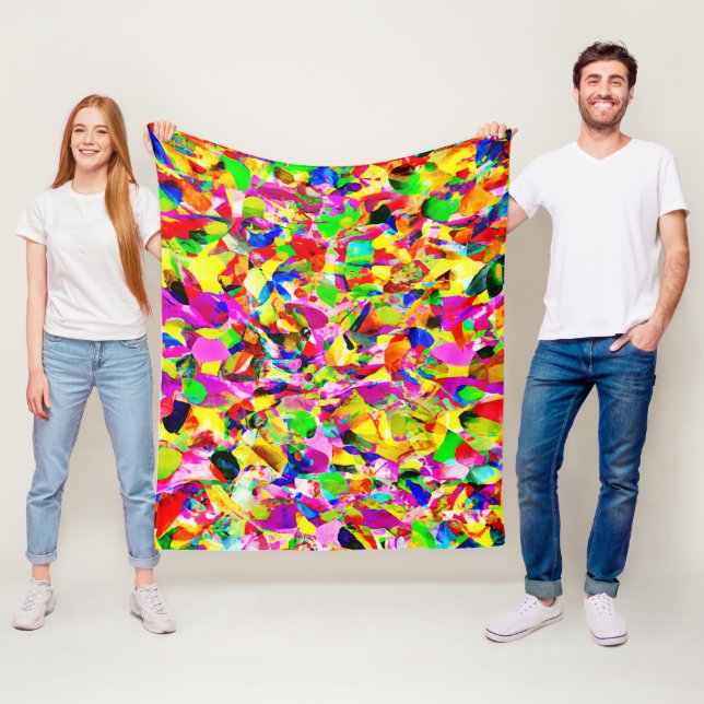 Colourful Abstract Spectrum Pattern Fleece Blanket (In Situ)
