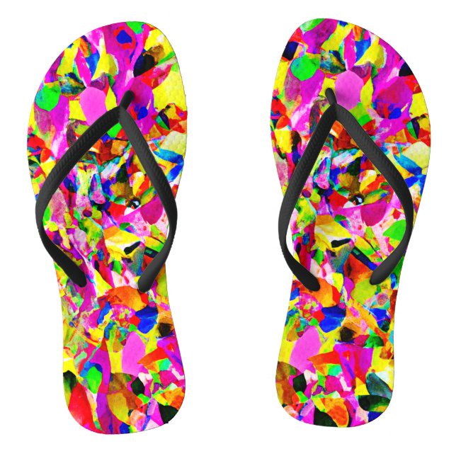Colourful Abstract Spectrum Pattern Flip Flops (Footbed)