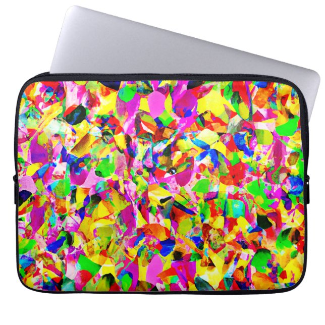 Colourful Abstract Spectrum Pattern Laptop Sleeve (Front)