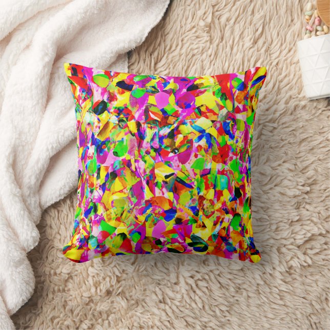 Colourful Abstract Spectrum Pattern Throw Pillow (Blanket)