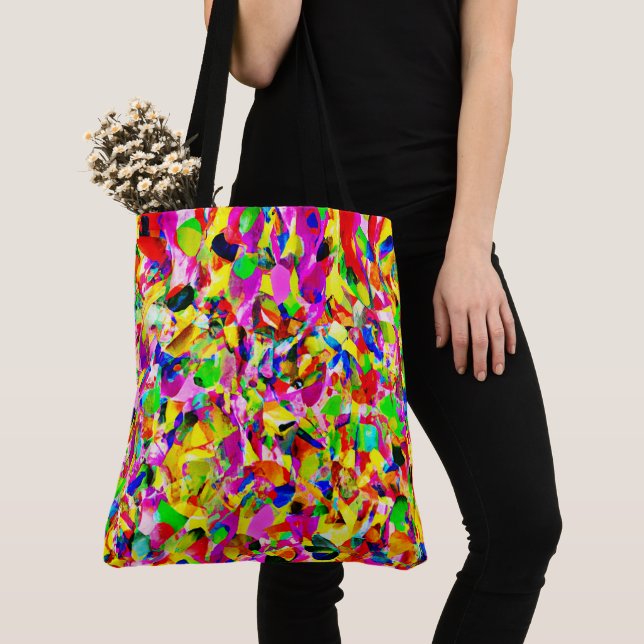 Colourful Abstract Spectrum Pattern Tote Bag (Close Up)