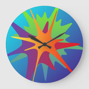Colourful Abstract Splash Wall Clock