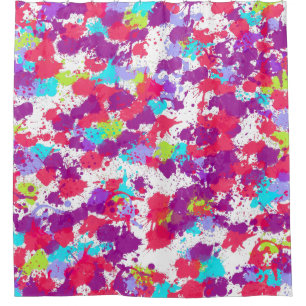 Colourful Abstract Splatter Paint, Red and Purple