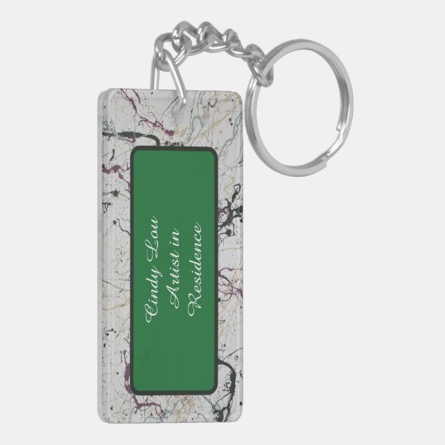 Colourful Abstract Splatter Painting Keychain (Back Left)