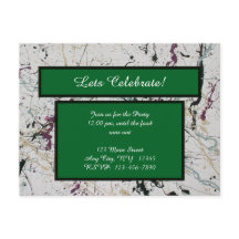 Colourful Abstract Splatter Painting Postcard