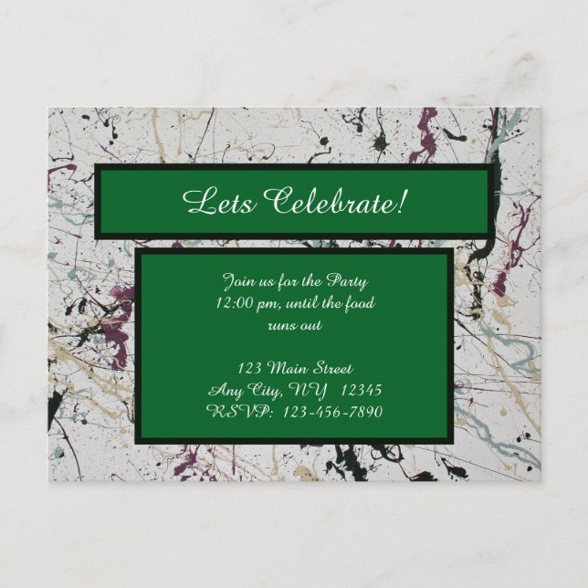Colourful Abstract Splatter Painting Postcard (Front)